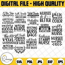 nurse life svg bundle | nursing svg cut files | commercial use | instant download | printable vector clip art | nurse qu