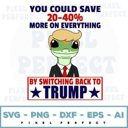 trump gecko svg png, multi-layer cut file for cricut, silhouette, cameo, sublimation