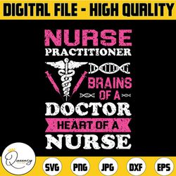 nurse practioner brain of a doctor heart of nurse png nurse png, heartbeat png, rn cna medical student shirt png sublima