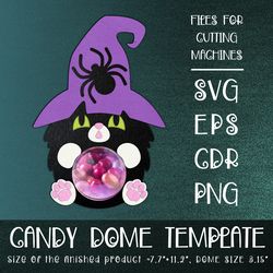 Black Cat | Halloween Candy Dome Template