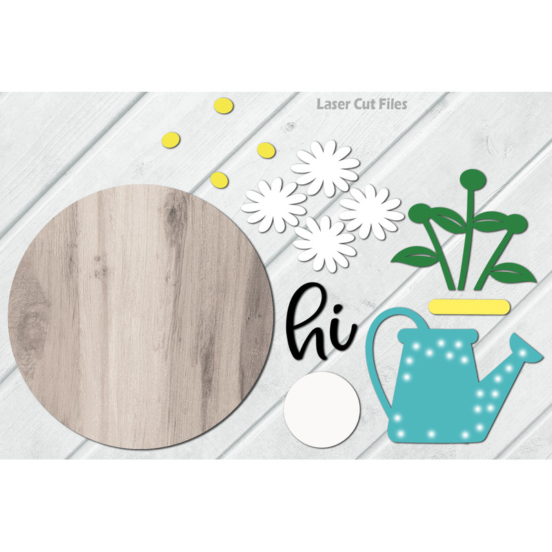 Watering Can SVG Laser Cut Files Daisy SVG Summer SVG Glowforge Files 5.png