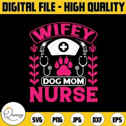 wife dog mom nurse svg, dog mom svg, fur mama svg, nursing svg, nurse coffee mug, nursing student svg, dog svg, rn svg,
