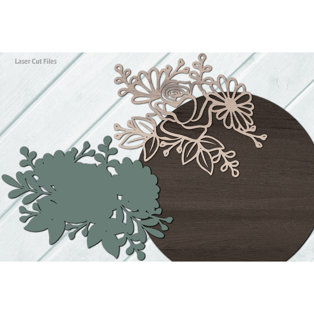 Rose Daisy SVG Laser Cut Files Nursery Decor SVG Monogram SVG Glowforge Files 2.png