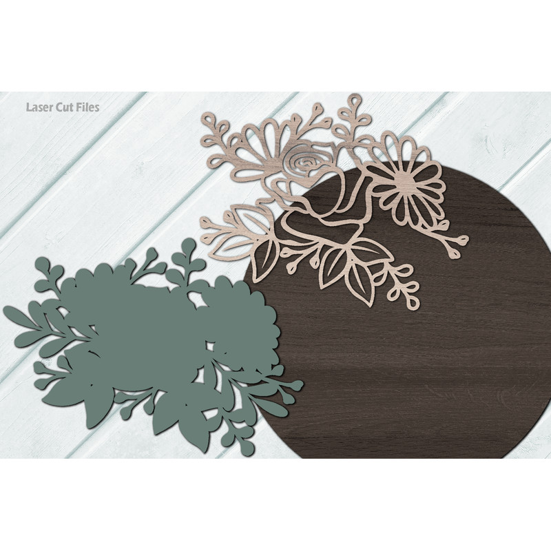 Rose Daisy SVG Laser Cut Files Nursery Decor SVG Monogram SVG Glowforge Files 2.png