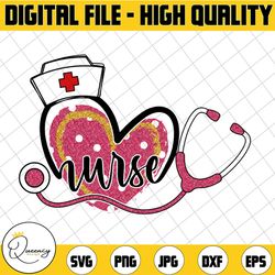 nurse love heart png, nurse png, glitter, nurse hat png, heart png, sublimation designs downloads, digital download, nur
