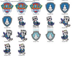 Collection CARTOON CHARACTERS PAW PATROL EVEREST Embroidery Machine Designs PES JEF HUS DST EXP VIP XXX