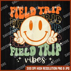 retro field trip vibes png, smile face png, digital file, png high quality, sublimation, instant download