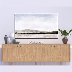 Samsung Frame TV Art Brown Mountain Abstract Landscape, Neutral Minimalist Downloadable Digital Download