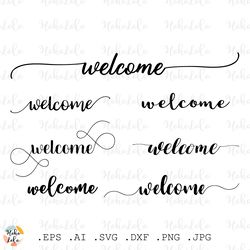 welcome svg bundle lettering sign cutting file dxf templates