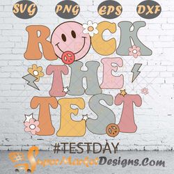 Rock the testing day retro motivational SVG PNG DXF EPS
