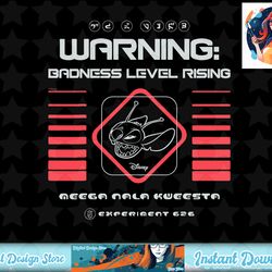 disney lilo & stitch - warning badness level rising t-shirt copy png sublimate