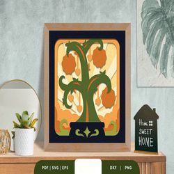 family tree 3 members 3d shadow box svg, shadow box template, paper cutting template, light box svg files, 3d papercut l