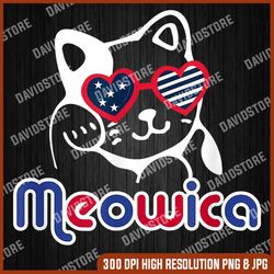 july 4th cat png, funny cat png for sublimation, fourth of july cat png file, patriotic clipart, ameowica clip art