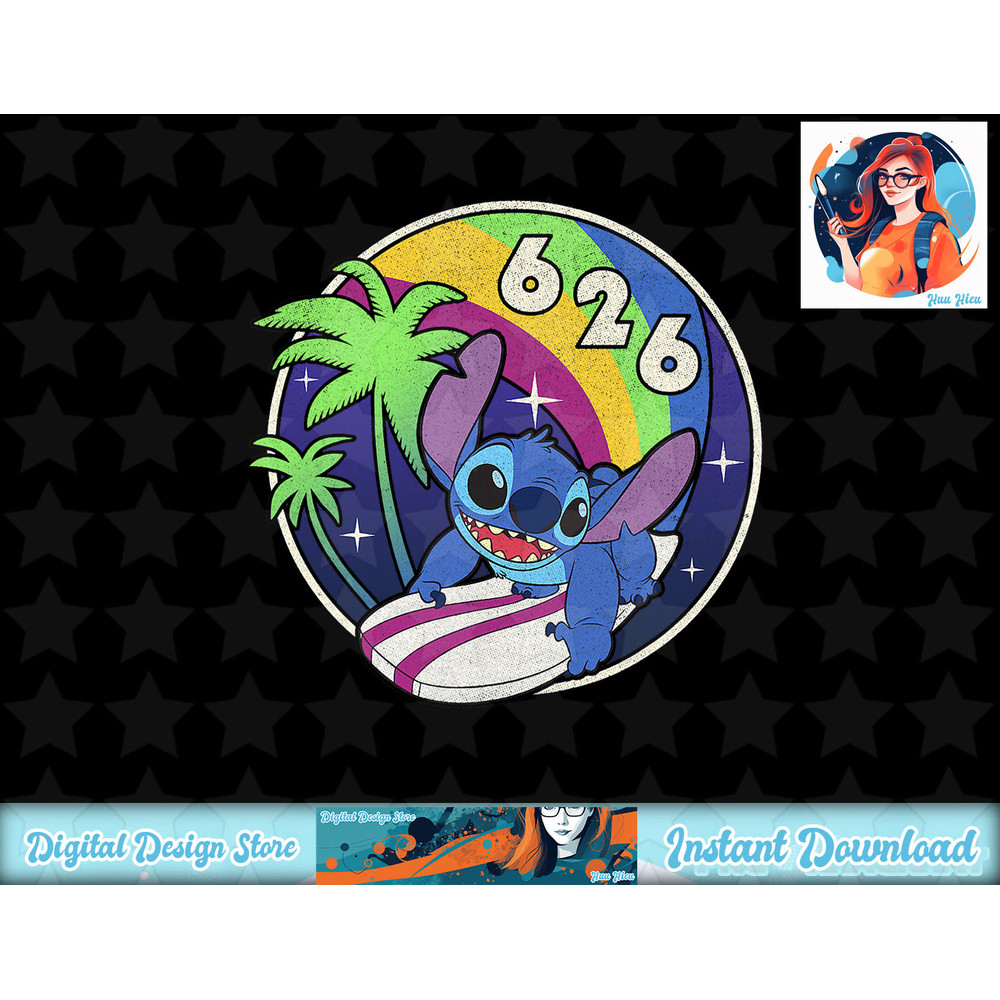 Disney Lilo & Stitch 626 Stitch Day Retro Rainbow Portrait T-Shirt copy.jpg
