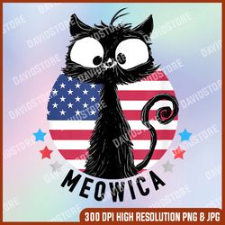 cat 4th of july png meowica cute cat png usa american flag png - png printable - digital print design