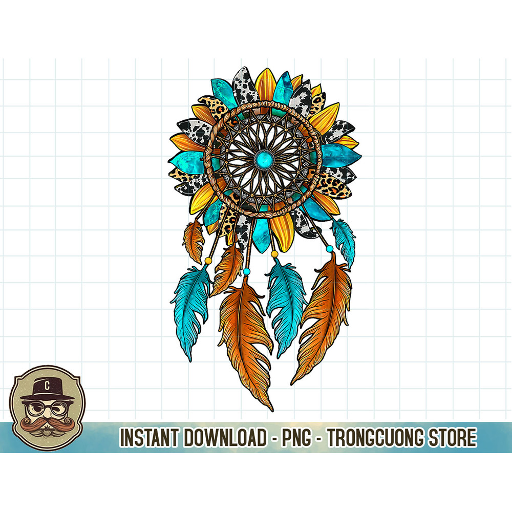 Sunflower Dreamcatcher Western Southern Girl T-Shirt copy.jpg