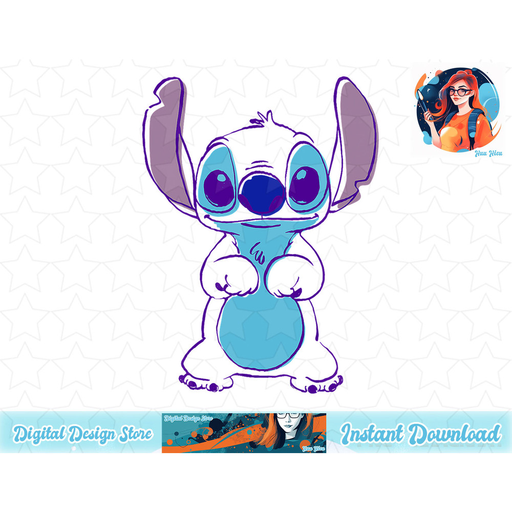 Disney Lilo & Stitch Adorable Line Art Stitch Cute Face T-Shirt copy.jpg