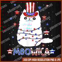meowica cat png, png, 4th of july cat png, meowica png, meowica patriotic july 4th png, usa flag cat, paw print american
