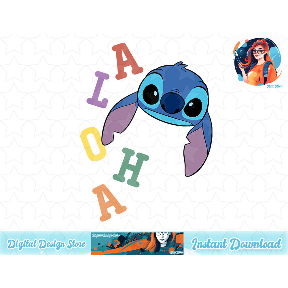 Disney Lilo & Stitch Aloha Falling Font Colorful Logo T-Shirt copy.jpg