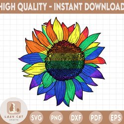 lgbt pride colorful sunflower sublimation png file,lgbtq pride month, sublimation design digital download , rainbow sunf