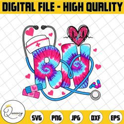 rn nurse tie dye png, stethoscope png, file for print, digital download,