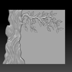3D STL Model for CNC file Tombstone with tree