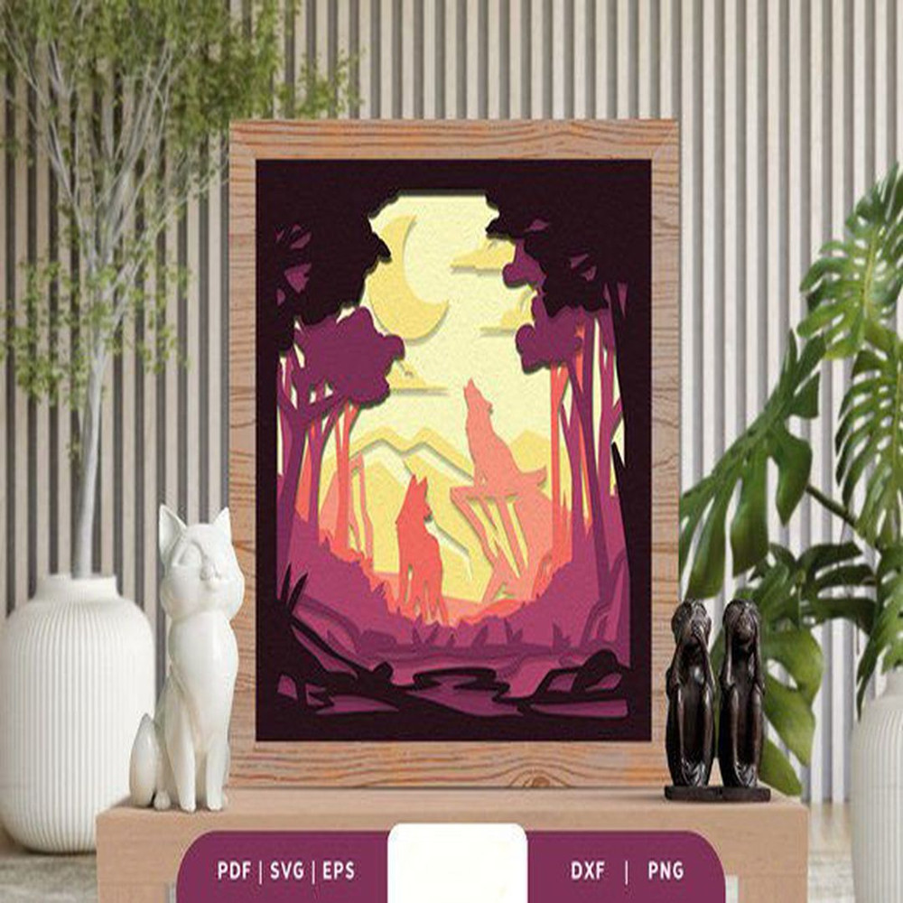 1080x1080 size Wolf-in-The-Forest-3D-Paper-Cut-SVG-3D-SVG-67454640-1-1-580x386.jpg