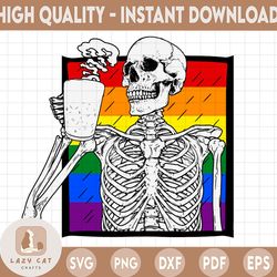 cute skeleton lgbt pride png, lgbt pride, lesbian, equality, gay pride, love is love png, digital download