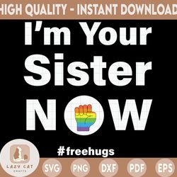 i'm your sister now svg lgbt pride svg, lgbt pride, lesbian, equality, gay pride, love is love svg, digital cut files