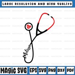 personalized name svg for decal, iron on stethoscope, doctor, nurse svg. christmas idea car decal personalised svg