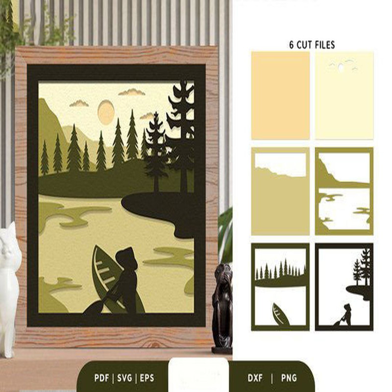 1080x1080 size Fishing-in-The-Lake-3D-Shadow-Box-3D-SVG-67196625-2-580x386.jpg