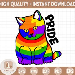 cat pride svg, lgbt pride svg, lesbian pride svg, gay pride svg, cricut file, clipart, svg, png, eps, dxf