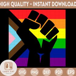 gay fist hand pride symbol rainbow flag lgbt pride rights power homosexual lesbian love design element icon logo svg png