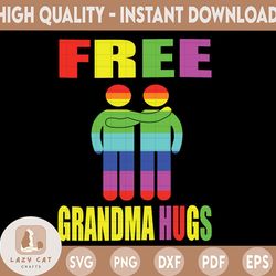 free nana hugs svg- free grandma hugs- lgbt pride gay dxf files for cameo & silhouette, ai, printable png files for iron