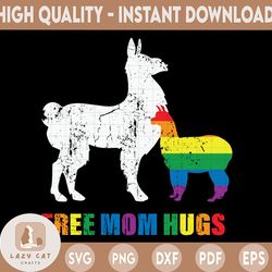 funny free mom hugs png file gay pride png, lgbt png, pride month, lgbt rainbow, llama lover sublimation