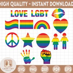 Gay Pride SVG Bundle, LGBT SVG Bundle, Gay svg, Pride svg, Rainbow svg, Gay Pride svg  svg, Gay Festival Outfit svg, Cut