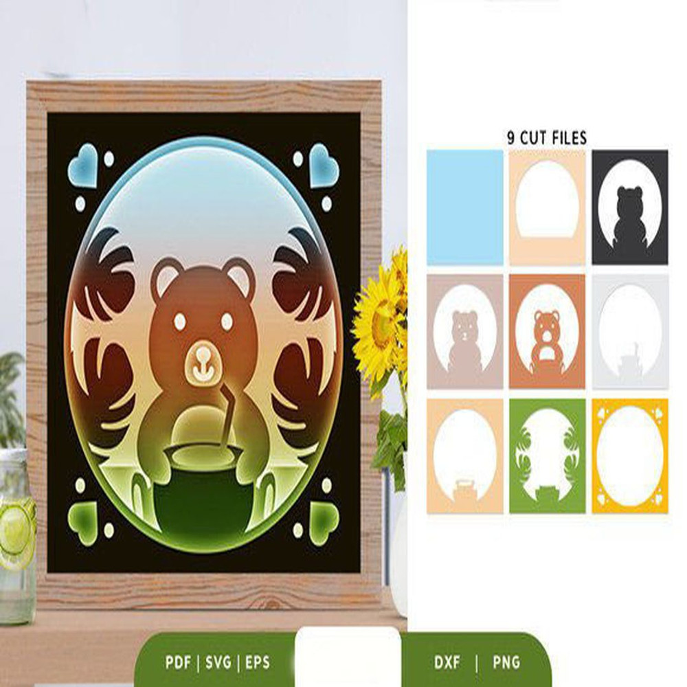 1080x1080 size Baby-Bear-at-The-Beach-3D-Paper-Cut-3D-SVG-67463553-2-580x386.jpg