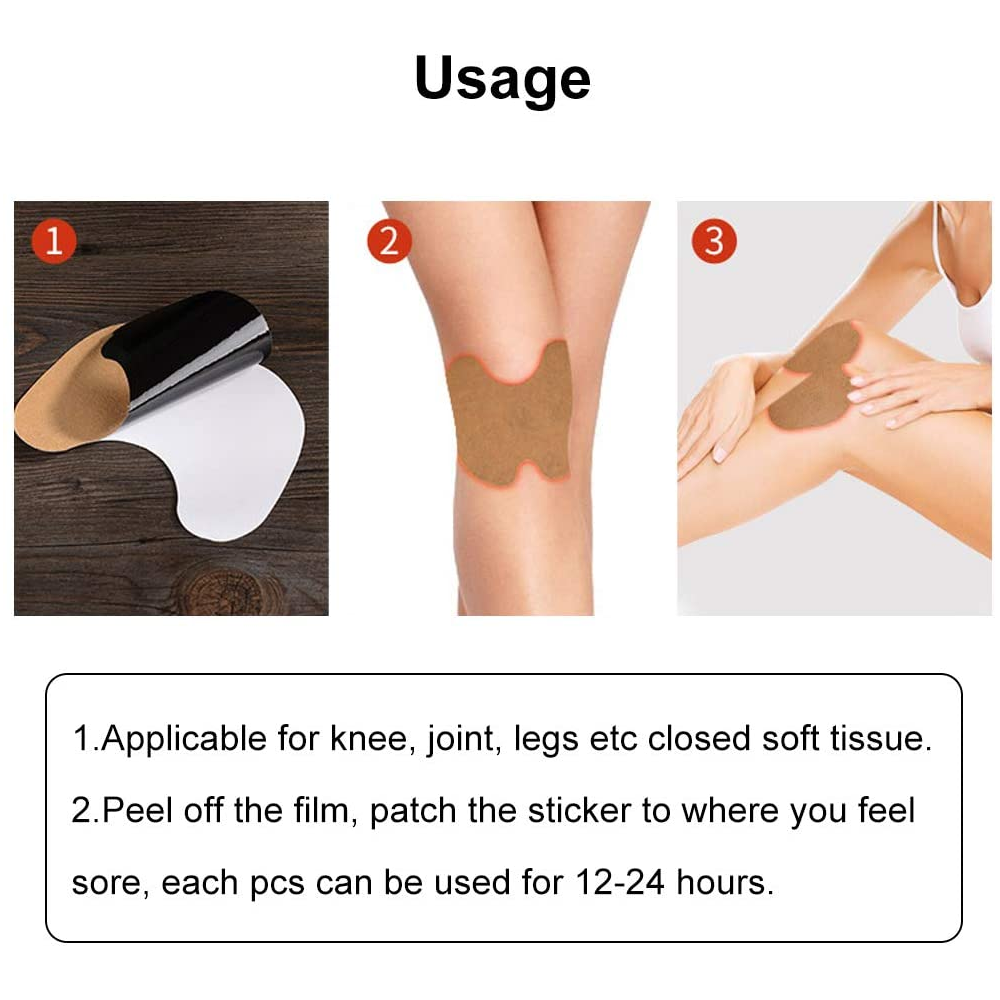 User experiencing comfort with knee pain patches