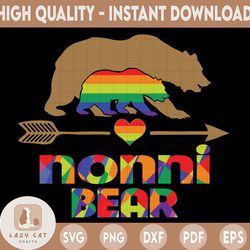 nonni bear & baby bear svg, bear family svg, gay pride svg, lgbt svg, lgbt flag svg, lgbt pride svg, lgbtq svg, rainbow