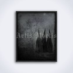 Occult black magic ritual black mass vintage dark photo printable art print poster Digital Download