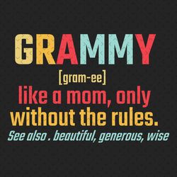 grammy like a mom only without the rules svg, mothers day svg, grammy svg, grammy definition, mom svg, grandma svg, gran