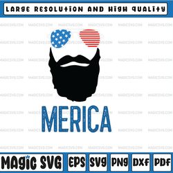 Merica Beard svg, Fourth Of July SVG, 'Merica svg, 4th of July Svg, Patriotic SVG, America Svg, Cricut