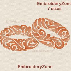 wedding rings machine embroidery design, married rings embroidery designs wedding ring patterns, 7 sizes