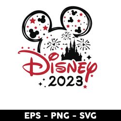 disney 2023 svg, castle firework mickey ears svg, disney svg, png eps digital file - digital file