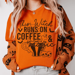 this witch runs on coffee & magic tee