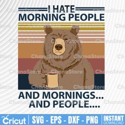 bear i hate morning people png, camping bear png, bear png - instant download - png printable - digital print design