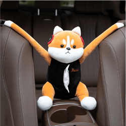 hanging tissue box for cars cartoon dog car tissue box plush doll tissue box holder for car armrest box car interior dec