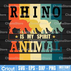 retro style lover - rhino is my spirit animal gift png, instant download/png printable/ sublimation printing
