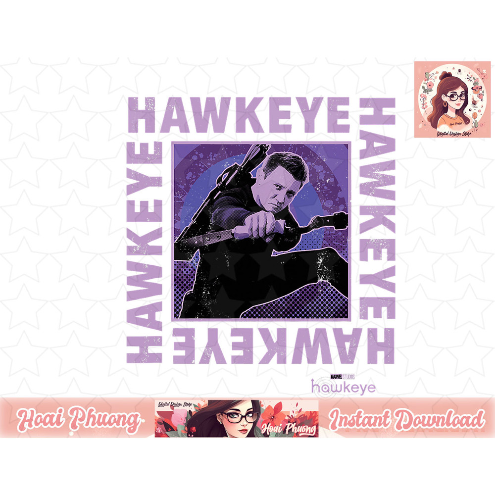 Marvel Hawkeye Clint Arrow Ready Boxed Purple Portrait T-Shirt copy.jpg