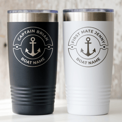 Personalized  Captain First mate tumblers Boat accessories Boat captain tumbler Boat name